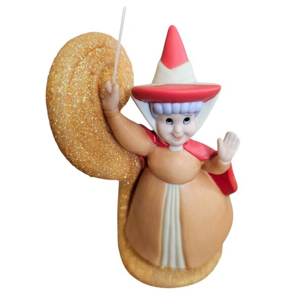 Disney Sleeping Beauty Fairy Flora 4.5" Orange Sparkle Porcelain Figurine Figure - Picture 1 of 9